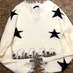 SHEIN ribbed star cropped sweater!